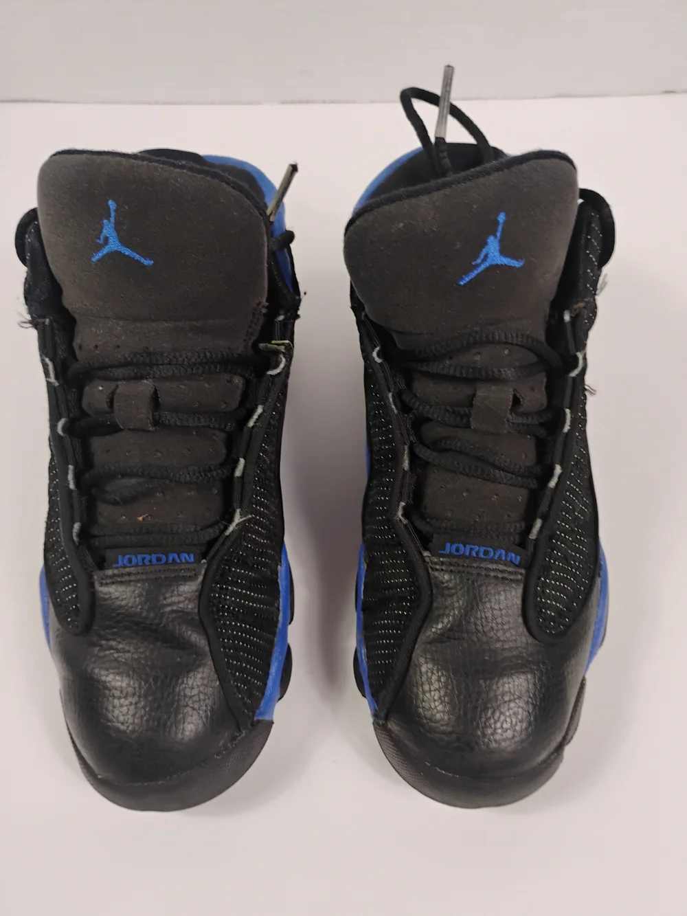 Jordan Kids' Black and Royal Blue Retro Basketball Sneakers